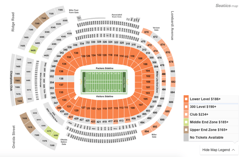 Lambeau Field Seating Chart Outdoor Club | Two Birds Home